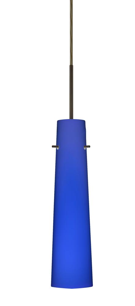 Besa Camino Pendant Bronze Cobalt Blue Matte 1x5W LED