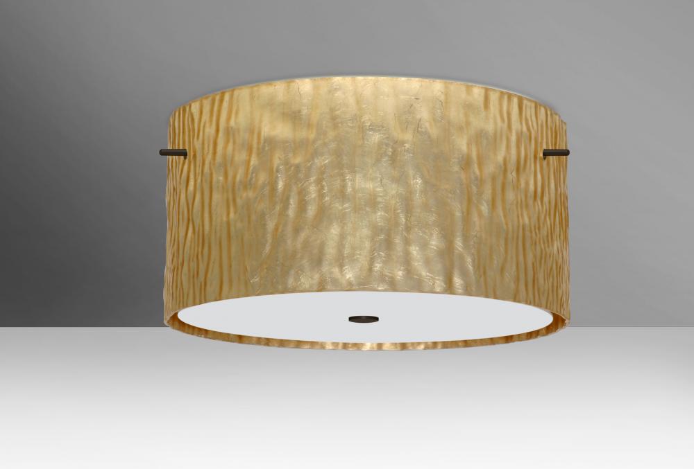 Besa Ceiling Tamburo 16 Bronze Stone Gold Foil 1x28W LED