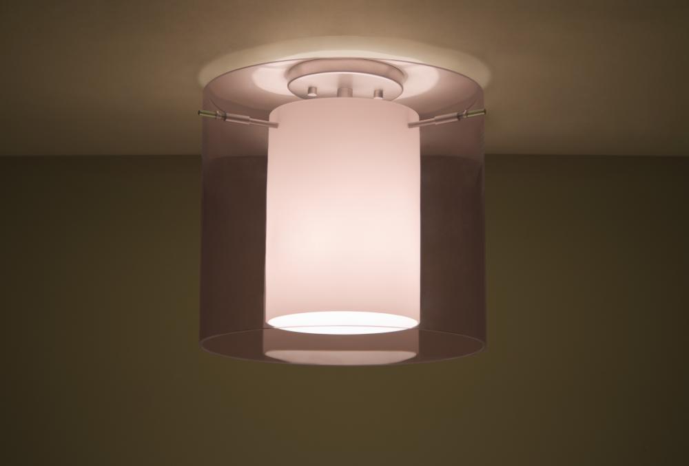 Besa Ceiling Pahu 12 Satin Nickel Transparent Amethyst/Opal 1x11W LED