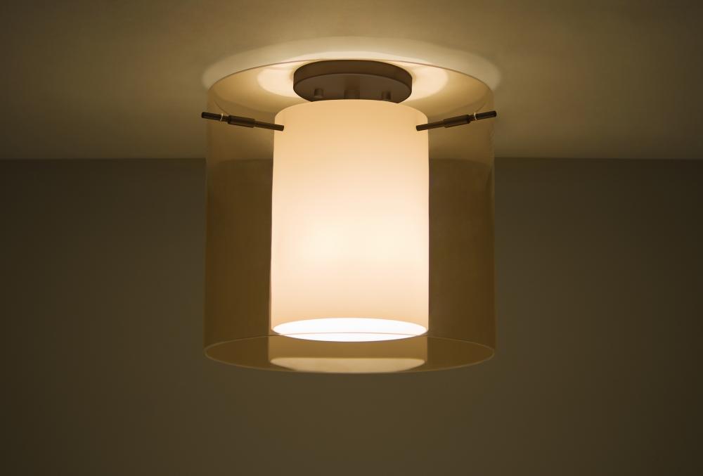 Besa Ceiling Pahu 12 Bronze Transparent Armagnac/Opal 1x11W LED