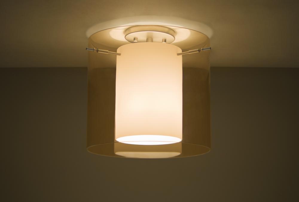 Besa Ceiling Pahu 12 Satin Nickel Transparent Armagnac/Opal 1x11W LED