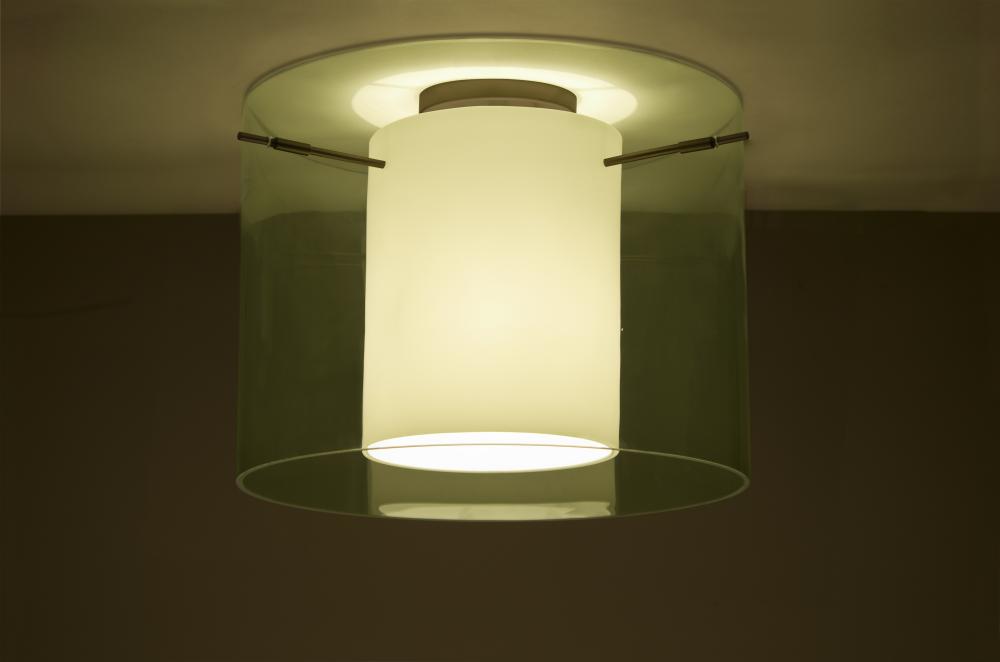 Besa Ceiling Pahu 16 Bronze Transparent Olive/Opal 1x11W LED