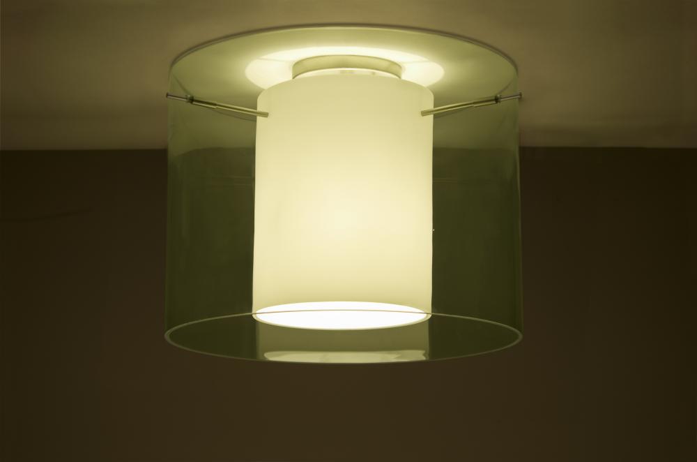 Besa Ceiling Pahu 16 Satin Nickel Transparent Olive/Opal 1x11W LED