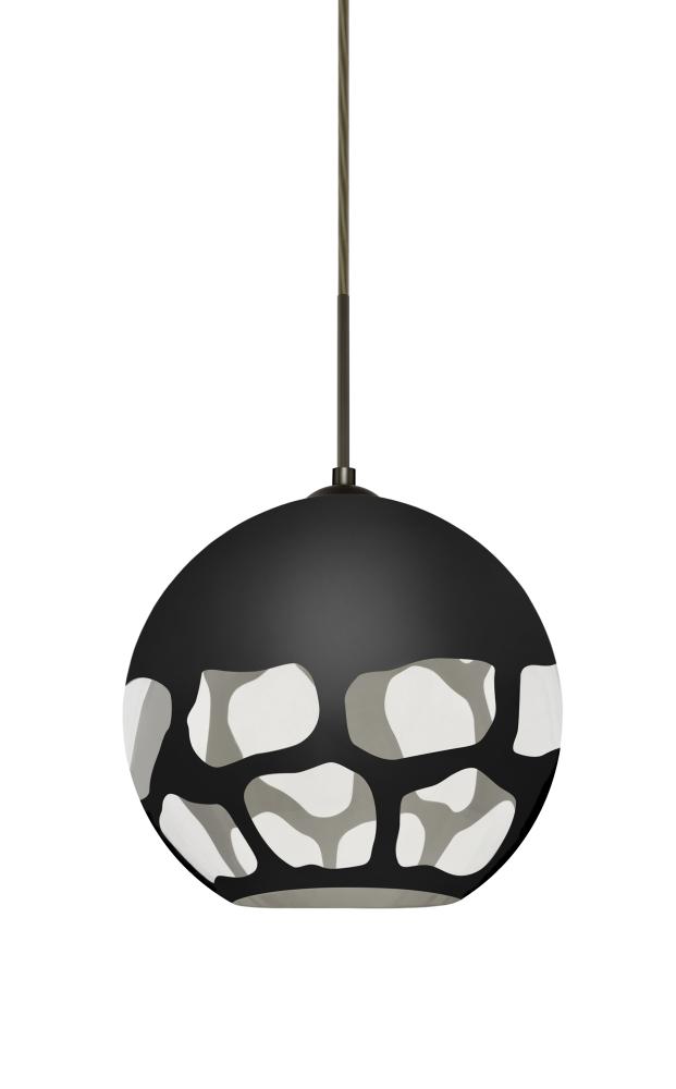 Besa, Rocky Cord Pendant For Multiport Canopies, Black, Bronze Finish, 1x9W LED