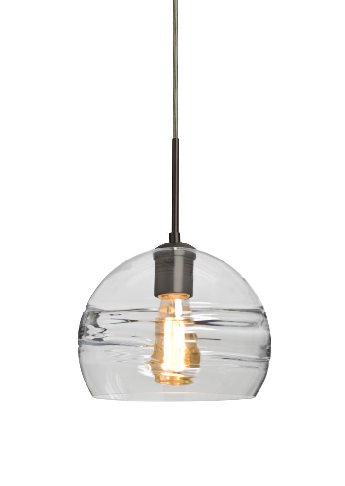 Besa Spirit 8 Pendant For Multiport Canopy, Clear, Bronze Finish, 1x8W LED Filament