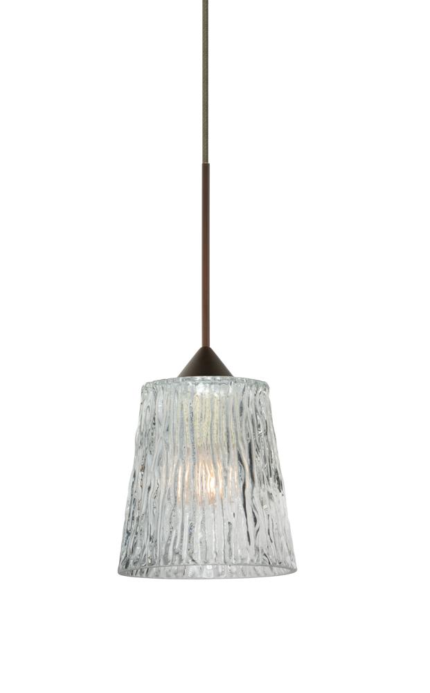 Besa Pendant For Multiport Canopy Nico 4 Bronze Clear Stone 1x5W LED