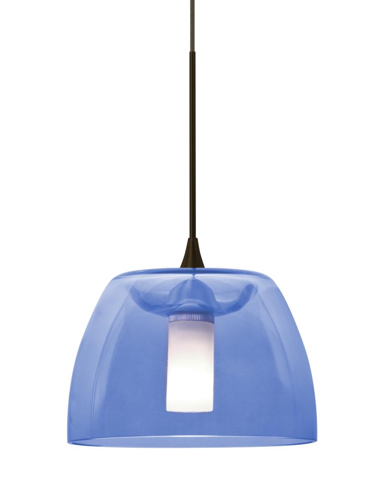 Besa Spur Cord Pendant For Multiport Canopy, Blue, Bronze Finish, 1x3W LED