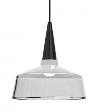 Besa Lighting 1JC-BARON10WH-LED-BK - Besa, Baron 10 Cord Pendant, White/Clear, Black Finish, 1x9W LED