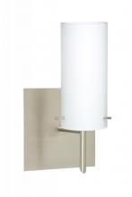 Besa Lighting 1SW-440307-LED-SN-SQ - Besa Wall With SQ Canopy Copa 3 Satin Nickel Opal Matte 1x5W LED