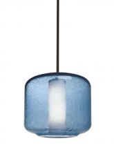 Besa Lighting 1TT-NILES10BO-BR - Besa Niles 10 Pendant, Blue Bubble/Opal, Bronze Finish, 1x60W Medium Base T10
