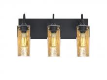 Besa Lighting 3WG-DUKEGF-EDIL-BK - Besa Duke Vanity, Gold Foil, Black Finish, 3x7W LED Filament