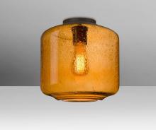 Besa Lighting NILES10AMC-EDIL-BR - Besa Niles 10 Ceiling, Amber Bubble, Bronze Finish, 1x4W LED Filament
