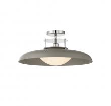 Savoy House 6-1685-1-175 - Gavin 1-Light Ceiling Light in Gray with Polished Nickel Accents