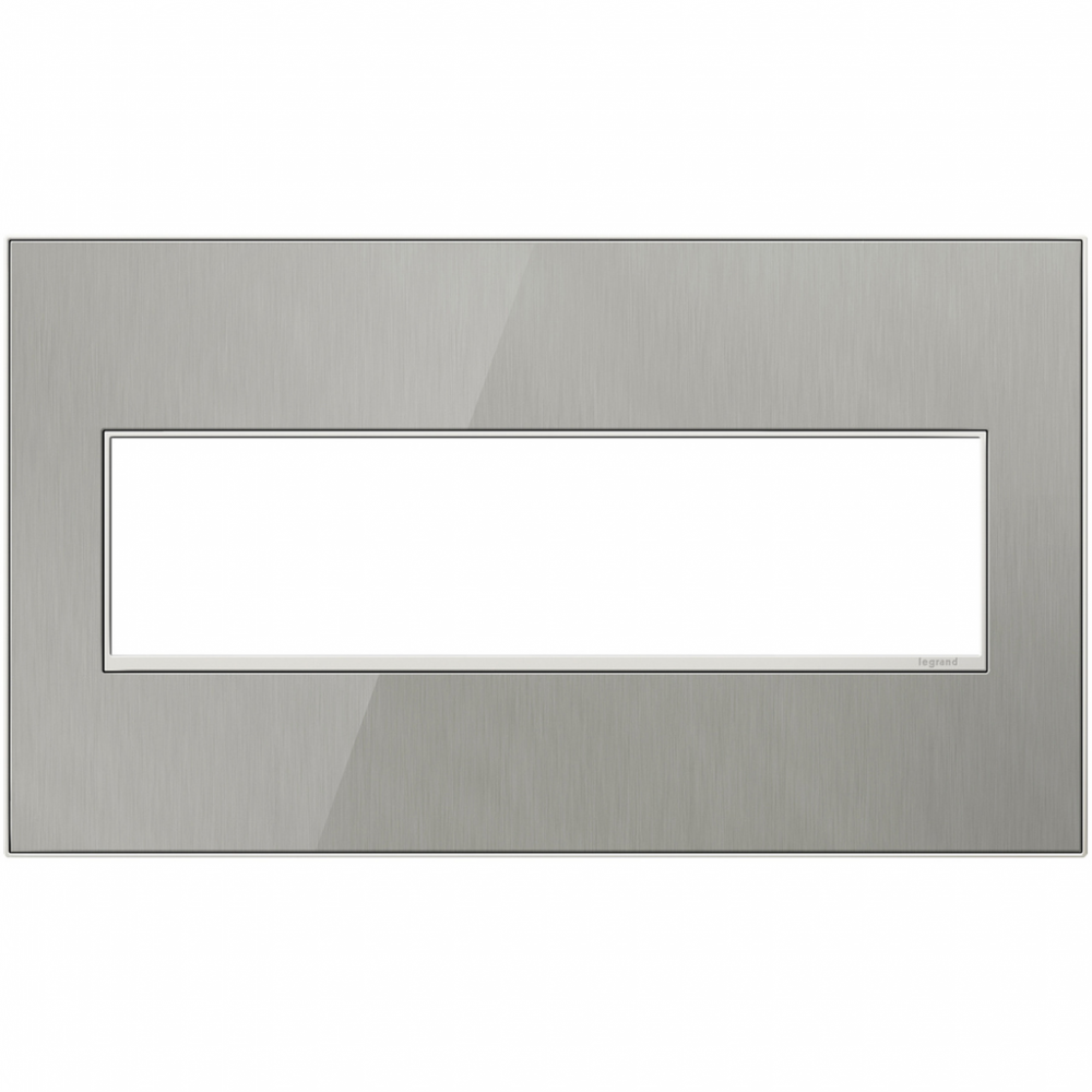 adorne? Brushed Stainless Four-Gang Screwless Wall Plate