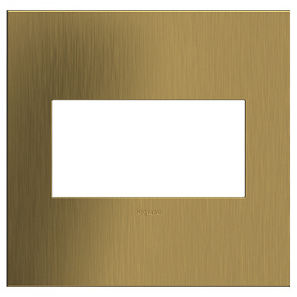 adorne? Brushed Satin Brass Two-Gang Screwless Wall Plate