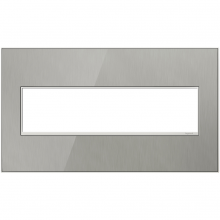 Legrand AWM4GMS4 - adorne? Brushed Stainless Four-Gang Screwless Wall Plate