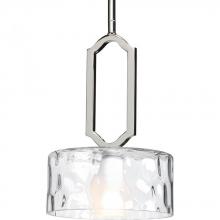 Progress P5306-104WB - Caress Collection One-Light Polished Nickel Clear Water Glass Luxe Mini-Pendants Light