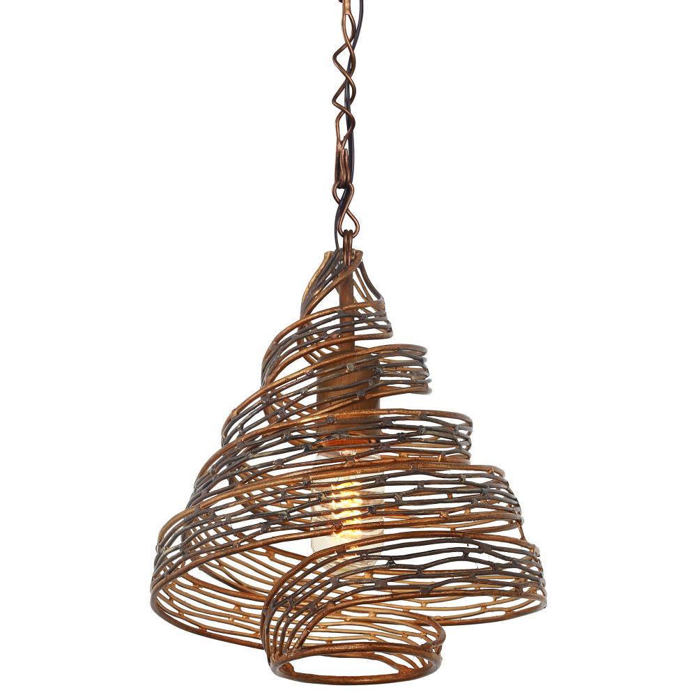 Flow Recycled Steel in Hammered ORe 1Lt Mini Pendant