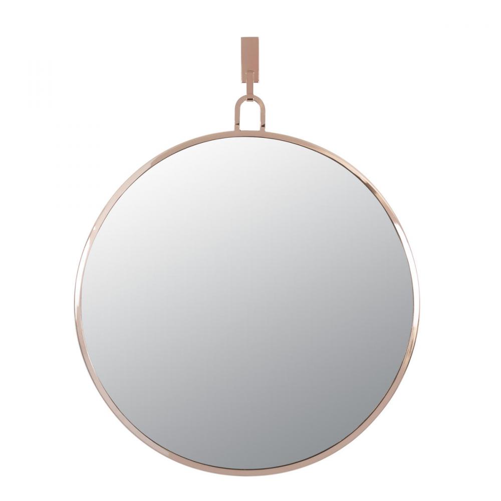 Stopwatch 30-in Round Accent Mirror - Rose Gold