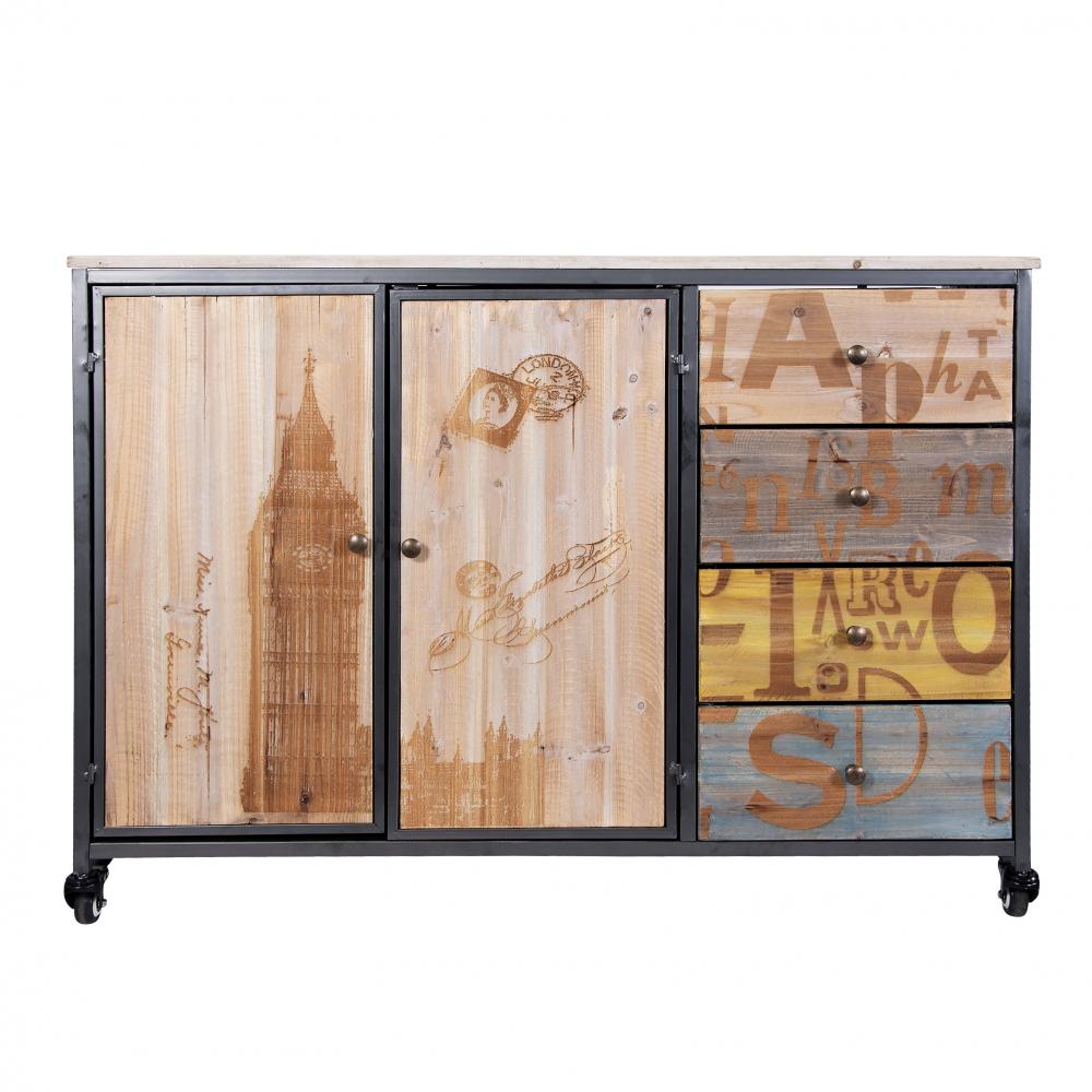 London Calling Rolling Accent Cabinet