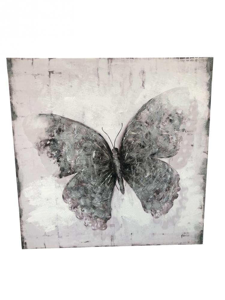 Flutter Black and White Mixed-Media Wall Art
