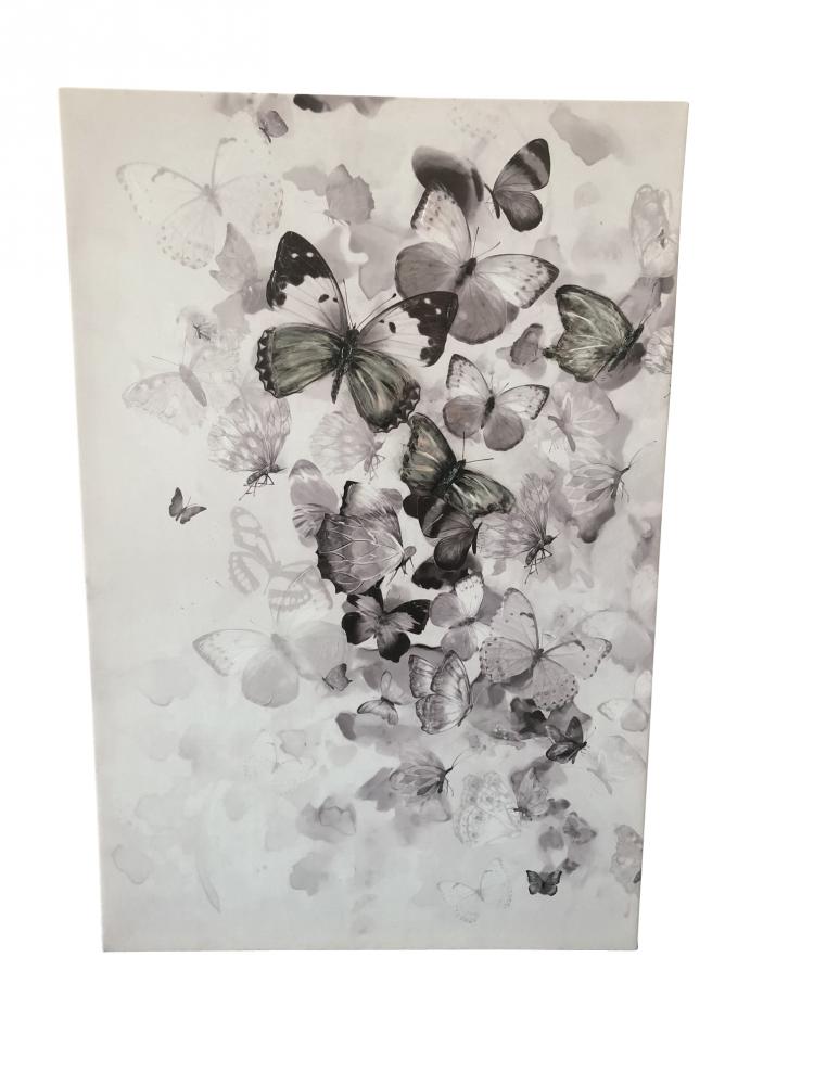 Kaleidoscope Black and White Mixed-Media Butterfly Art