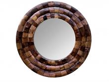 Varaluz 405A10 - Wine Country Reclaimed Wood Circular Mirror