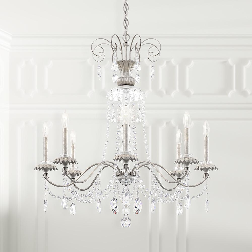 Helenia 8 Light 120V Chandelier in Black with Clear Heritage Handcut Crystal