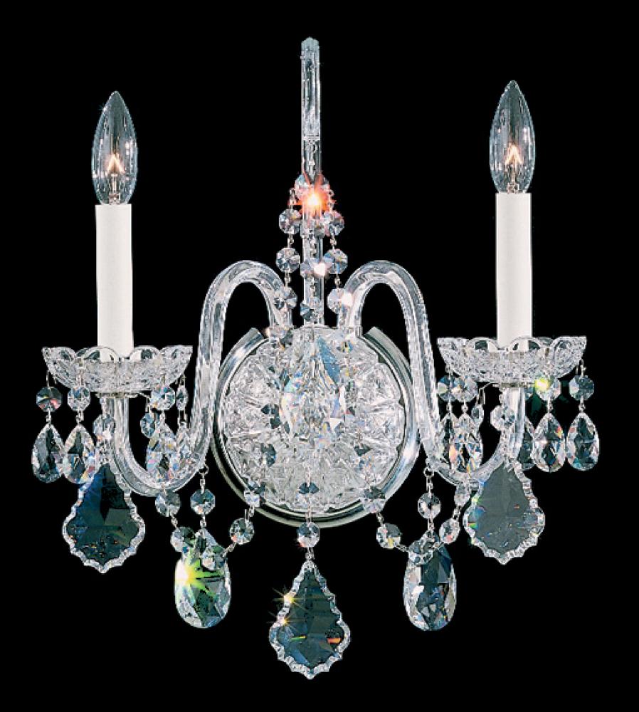 Olde World 2 Light 120V Wall Sconce in Aurelia with Clear Heritage Handcut Crystal