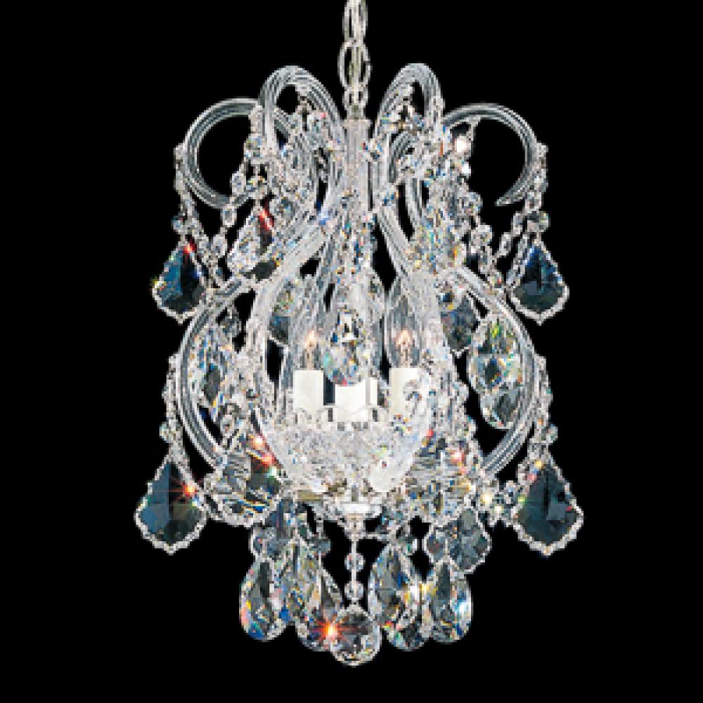 Olde World 4 Light 110V Chandelier in Silver with Clear Crystals From Swarovski®