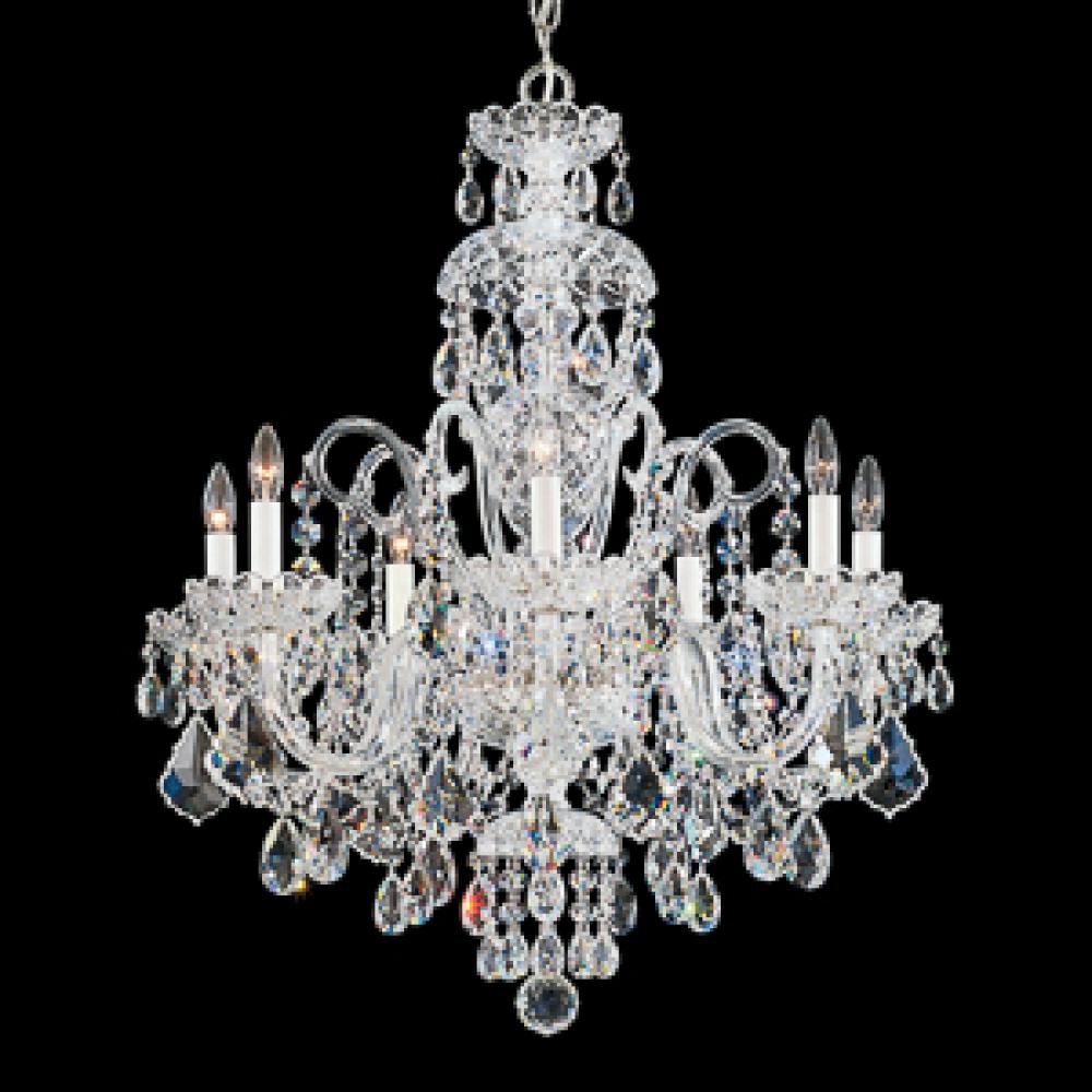 Olde World 7 Light 110V Chandelier in Rich Auerelia Gold with Clear Crystals From Swarovski®
