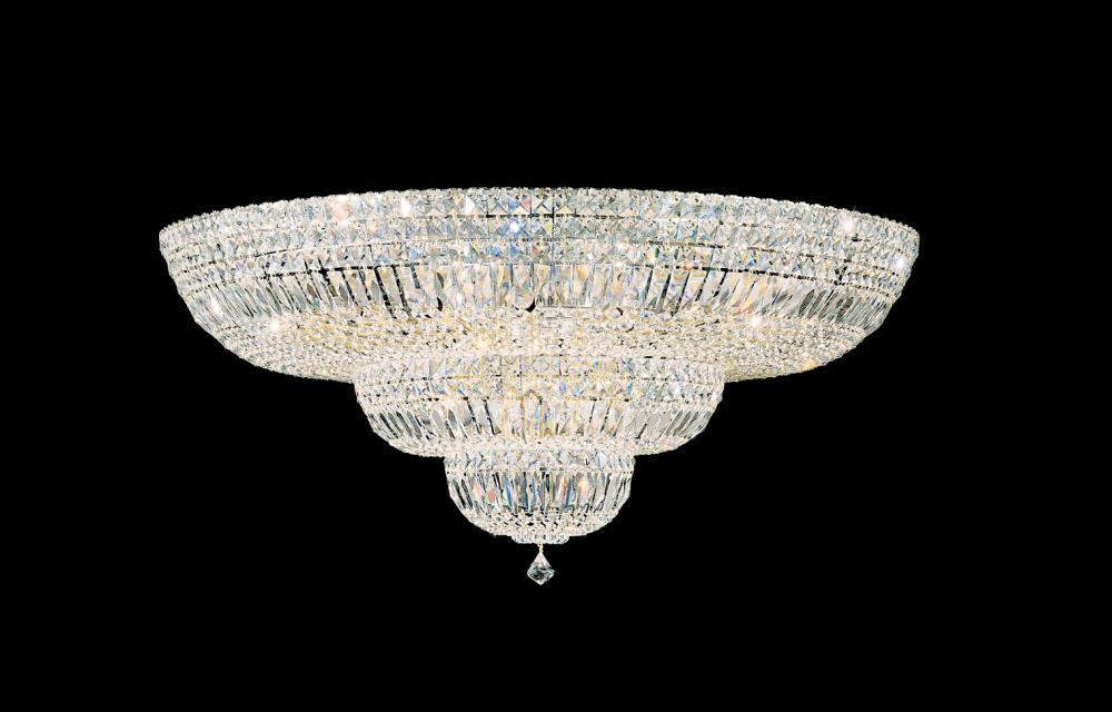 Petit Crystal Deluxe 27 Light 120V Flush Mount in Aurelia with Clear Optic Crystal