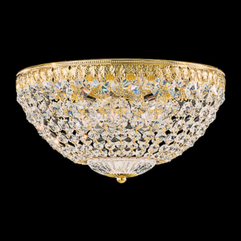 Petit Crystal 5 Light 110V Close to Ceiling in Rich Auerelia Gold with Clear Crystals From Swarovs