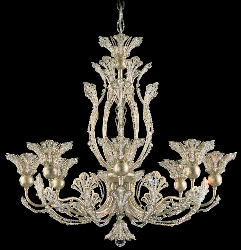 Rivendell 8 Light 120V Chandelier in Heirloom Gold with Clear Crystals from Swarovski