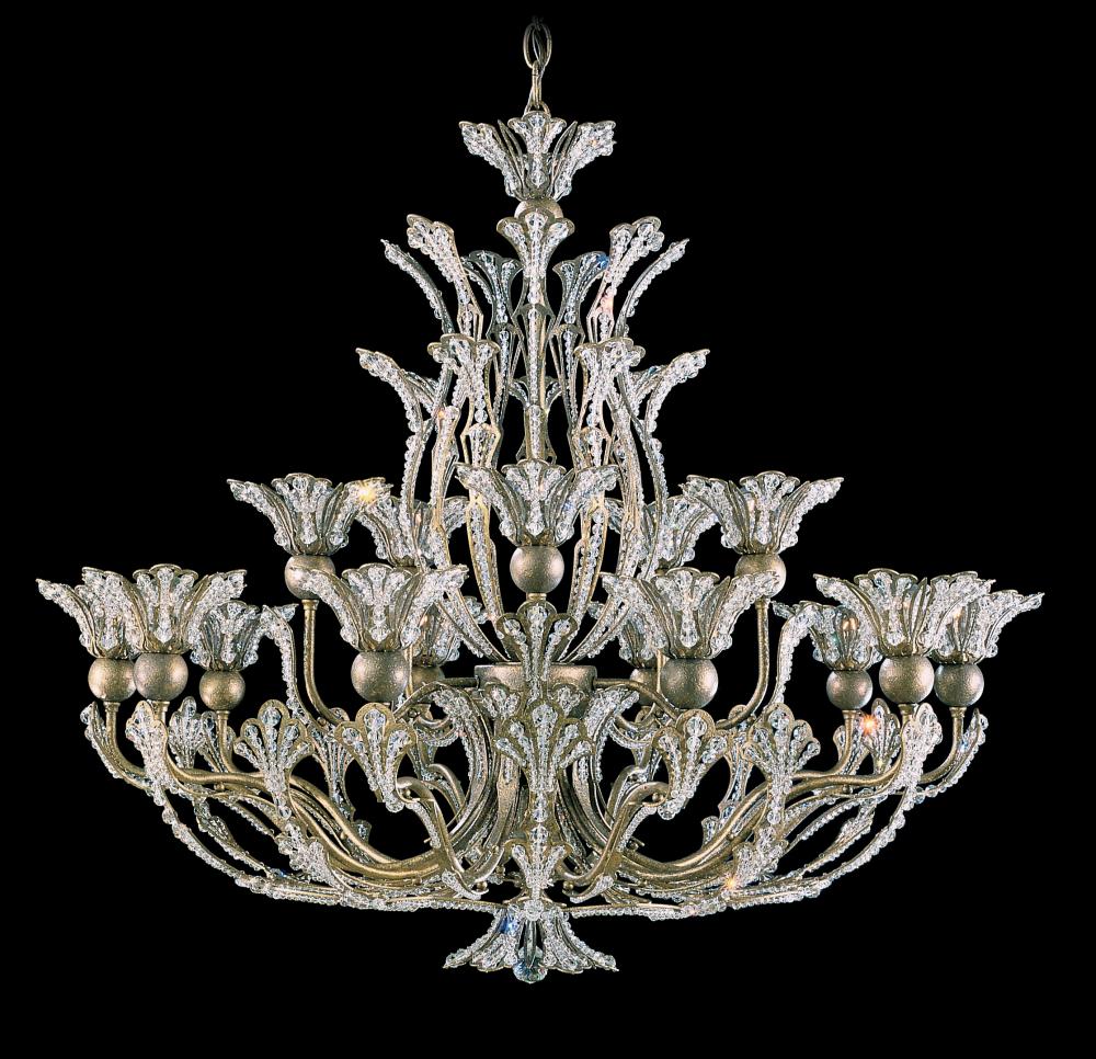 Rivendell 16 Light 120V Chandelier in Etruscan Gold with Clear Crystals from Swarovski