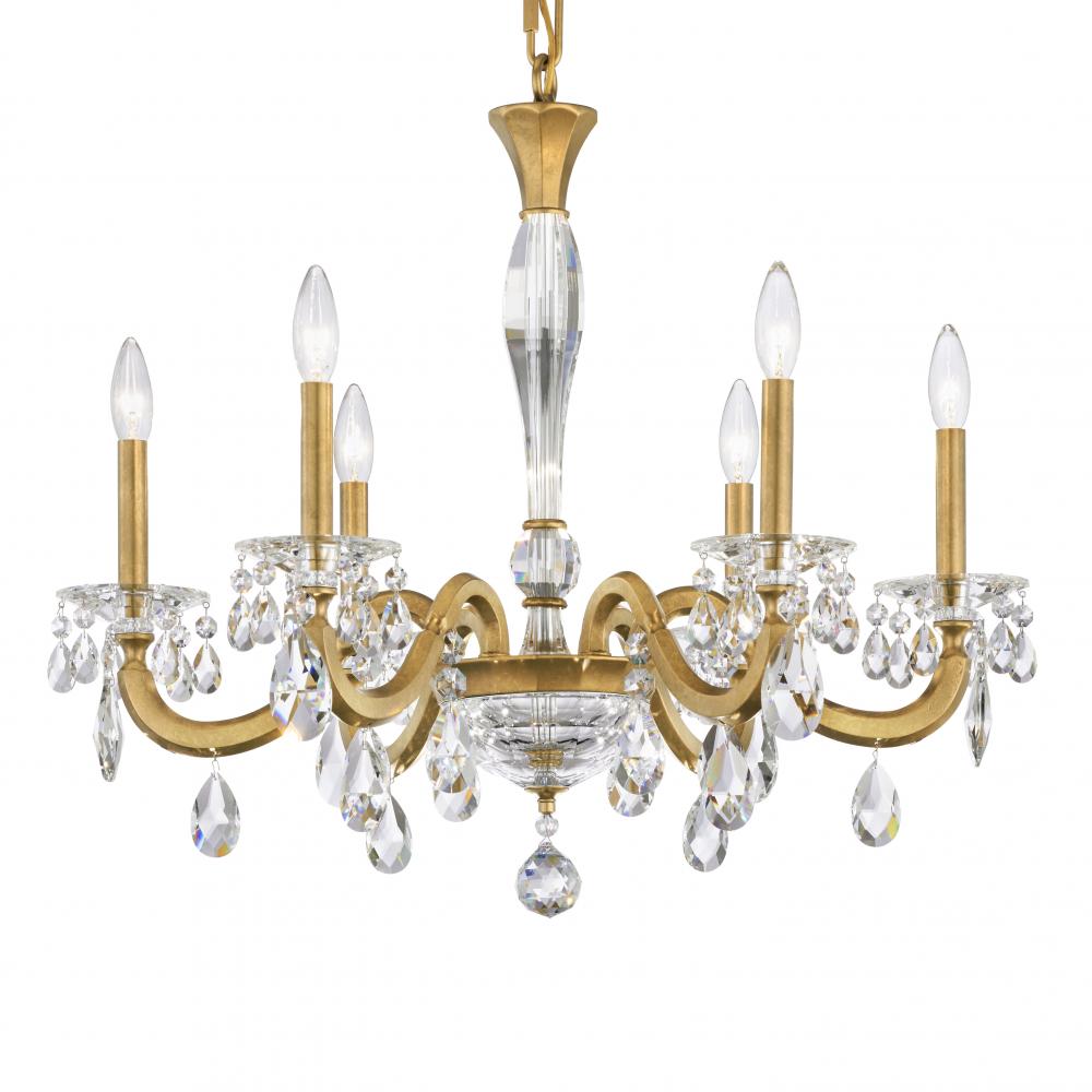San Marco 6 Light 120V Chandelier in Etruscan Gold with Clear Radiance Crystal