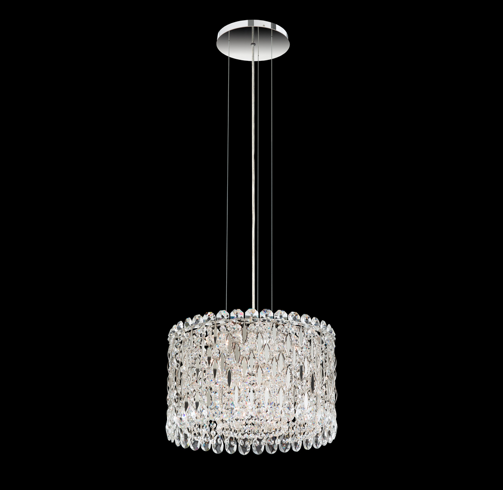 Sarella 8 Light 120V Mini Pendant in Heirloom Gold with Clear Crystals from Swarovski
