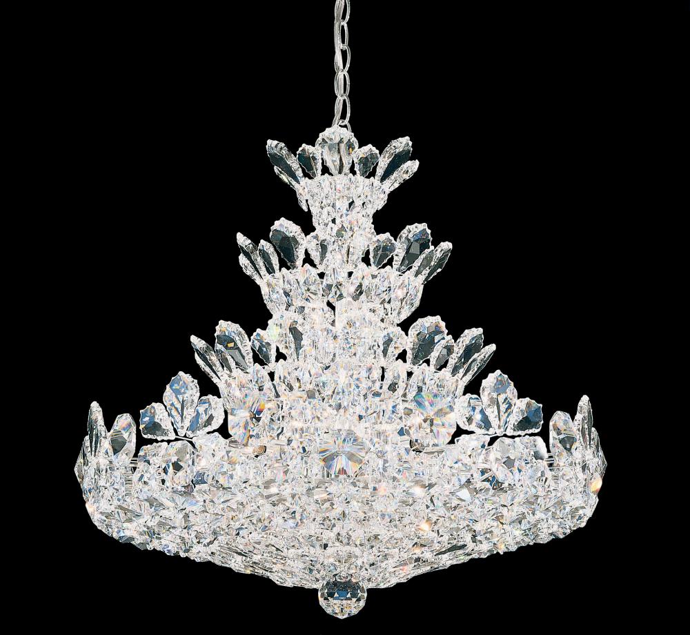 Trilliane 24 Light 120V Chandelier in Polished Stainless Steel with Clear Heritage Handcut Crystal