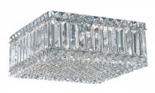 Schonbek 1870 2124EO - Quantum 4 Light 220V Flush Mount in Polished Stainless Steel with Clear Optic Crystal