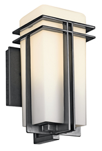 Kichler 49200BK - Tremillo Black w/ Satin Etched Cased Opal Glass 1Lt Outdoor Wall