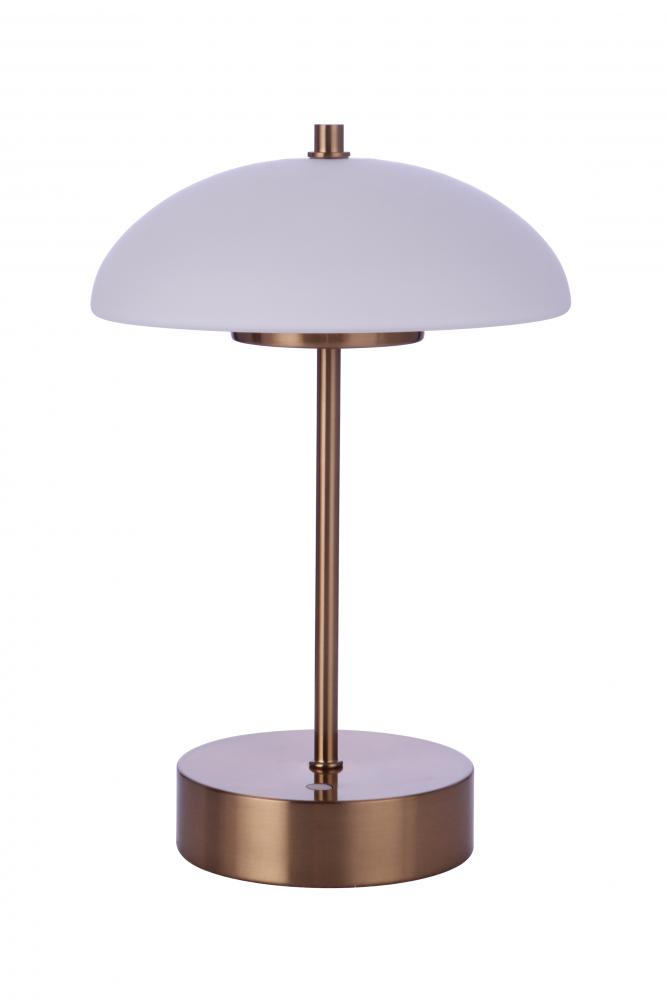 Indoor/Outdoor Rechargeable Dimmable LED Portable Lamp in Satin Brass