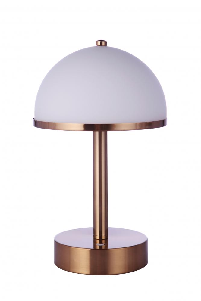 Indoor Rechargeable Dimmable LED Portable Lamp in Satin Brass