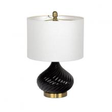 Craftmade 86216 - Black/Antique Brass Base with White Linen Shade