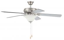 Craftmade DCF52BNK5C1W - 52" Decorator's Choice 2 Light in Brushed Polished Nickel w/ Brushed Nickel/Walnut Blades