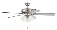 Craftmade DCF52BNK5C3W - 52" Decorator's Choice 3 Light in Brushed Polished Nickel w/ Brushed Nickel/Walnut Blades