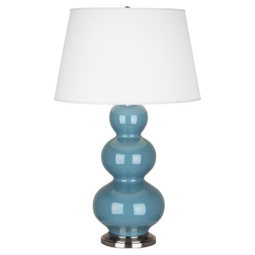 Steel Blue Triple Gourd Table Lamp