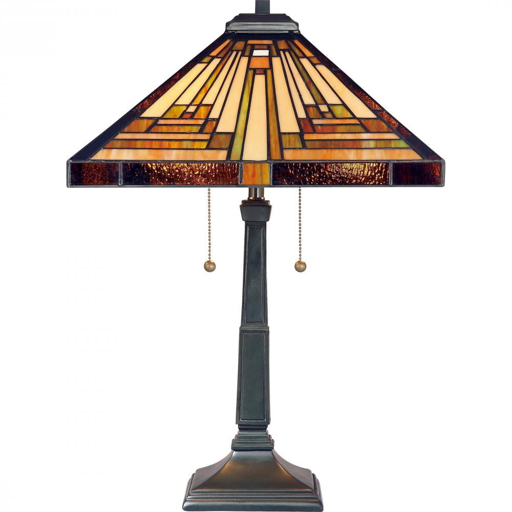 Stephen Vintage Bronze 2Lt Table Lamp