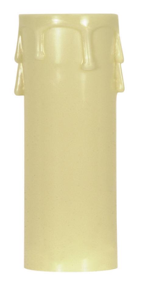 Plastic Drip Candle Cover; Ivory Plastic Drip; 1-13/16" Inside Diameter; 1-1/4" Outside
