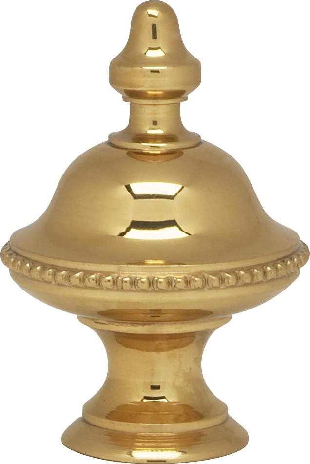 Urn Finial; 1-7/16" Height; 1/4-27; Polished Brass Finish
