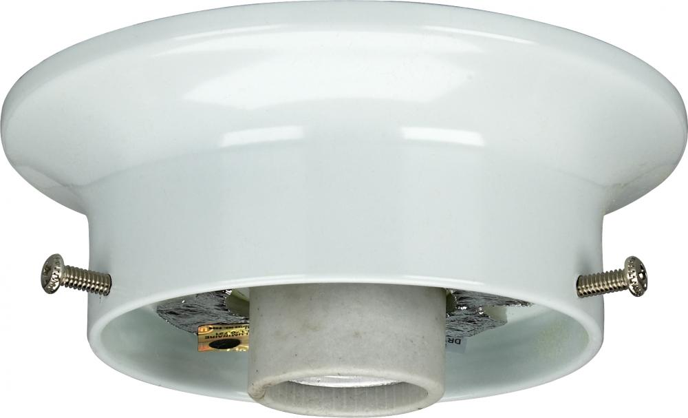 3-1/4" Wired Holder; White Finish; Includes Hardware; 60W Max